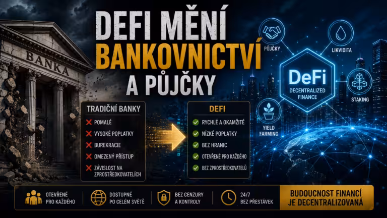 DeFi přepisuje pravidla bankovnictví. Půjčky, spoření i obchodování bez bank