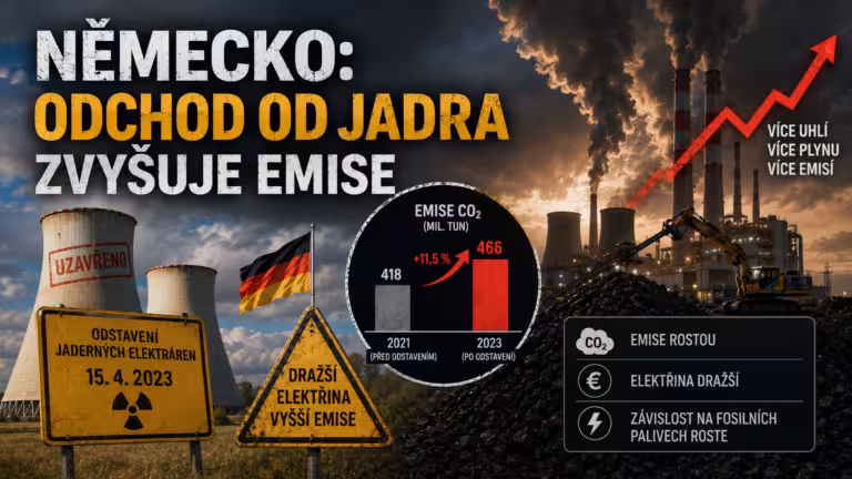 Německo zaplatilo za odchod od jádra. Emise rostou, průmysl odchází