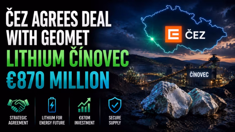 ČEZ sa dohodol s Austrálčanmi na spolupráci pri ťažbe lithia a získa za 870 miliónov väčšinu v ťažobnej firme Geomet