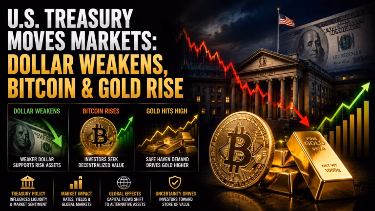 Americké ministerstvo financií ohýba trhy, aby uľavilo dlhu. Oslabenie dolára posilňuje bitcoin a zlato