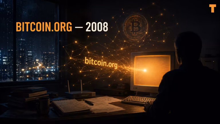 Pred osemnástimi rokmi Satoshi Nakamoto zaregistroval bitcoin.org. Vzniklo tak prvé verejné ohnisko bitcoinu ešte pred bielou knihou