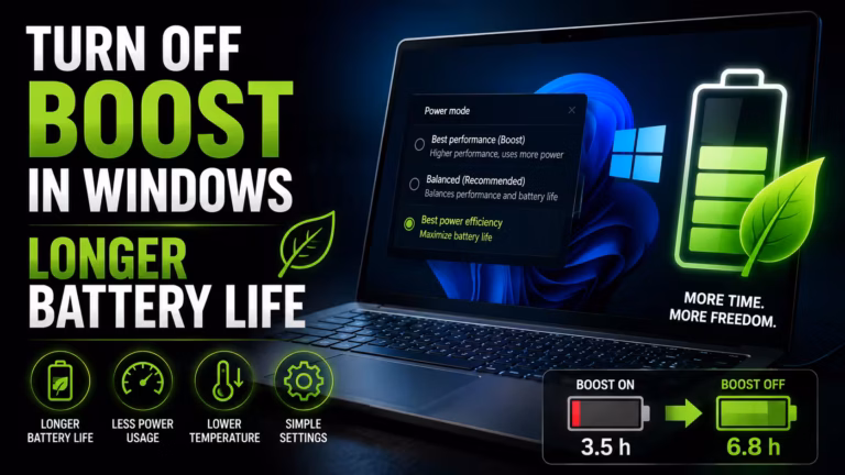 Vypnutie boostu procesora vo Windows predĺži výdrž batérie