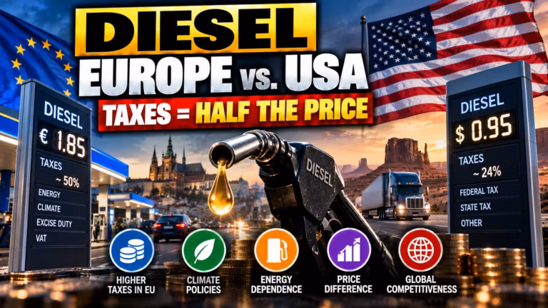 Nafta v Európe je o 14 korún drahšia než v USA. Nie je to kvôli rope, ale daniam, ktoré tvoria až polovicu ceny