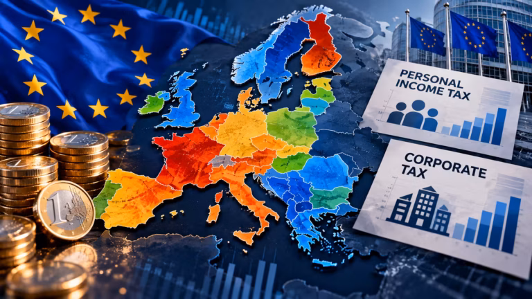 Daňová mapa EÚ: Práca je zdanená najviac, korporátne dane sa stabilizovali. Česko hľadá rovnováhu medzi oboma