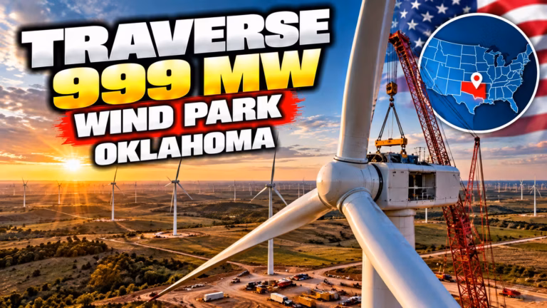Najväčší veterný park postavený v jednej fáze v Severnej Amerike. Traverse na pláňach Oklahomy dodáva 999 MW čistej energie