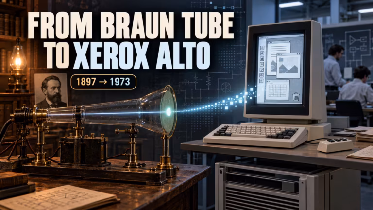 Prvý počítačový monitor bol súčasťou počítača Xerox Alto. Jeho korene siahajú až do roku 1897