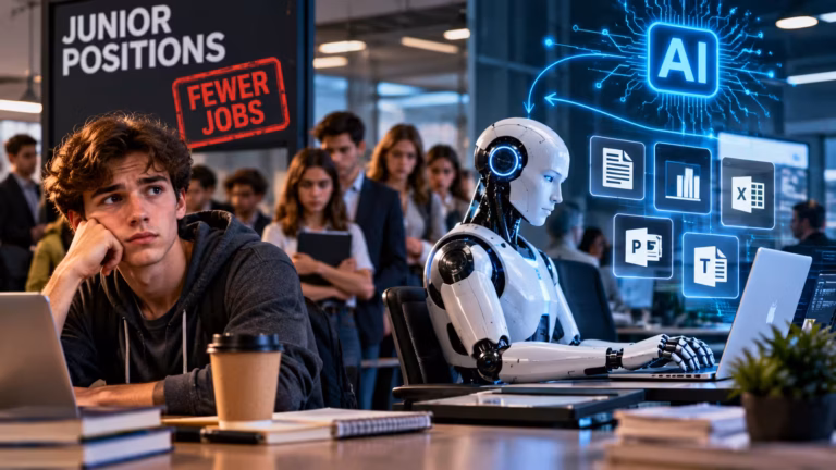 AI a práca: Ohrozených je 40 percent pracovných miest na svete, v rozvinutých krajinách až 60. Skutočným rizikom však nie je masové prepúšťanie, ale to, že mladí nenájdu prvú prácu