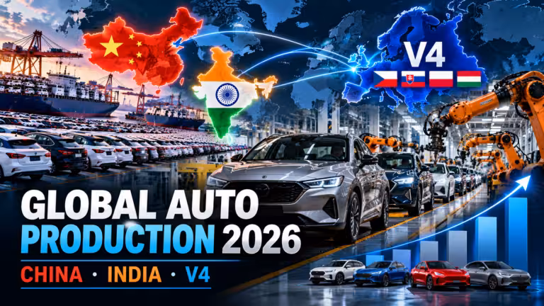 Globálna mapa výroby áut 2026: Čína suverénne vedie, India predbehla Nemecko, krajiny V4 hľadajú novú pozíciu