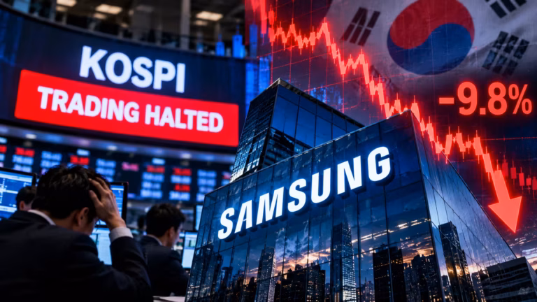 Ázijské burzy zažili šok. KOSPI musel zastaviť obchodovanie, Samsung stratil takmer 10 percent